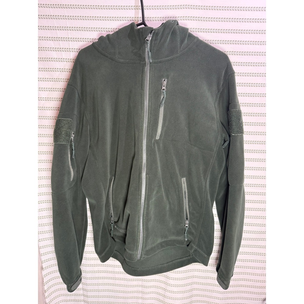 Baerskin Tactical Supply Mens Fleece Hoodie Olive Green Full Zip Jacket Size M